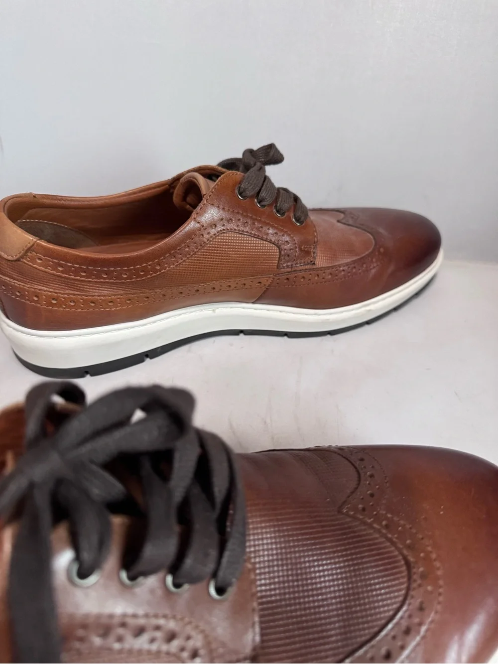 Johnson & Murphy Men's Brown Shoes Size 9M Wingtip Brogue Derby Sneaker Flex